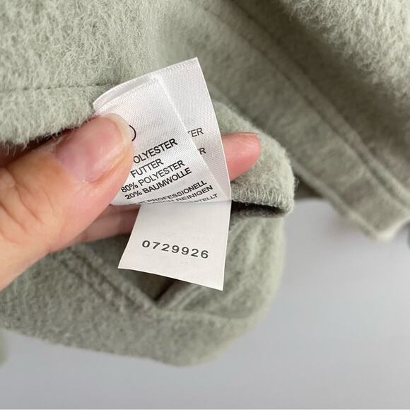 Joie | Women’s Fuzzy Sage Green Boxy Cropped Shacket Jacket Button Down Collared - Picture 8 of 12